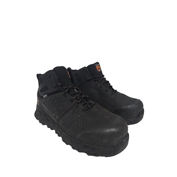 Timberland Men's Pro Ridgework Mid Comp Toe Safety Work Boots A1OP6 Black 8.5W - Picture 1 of 10